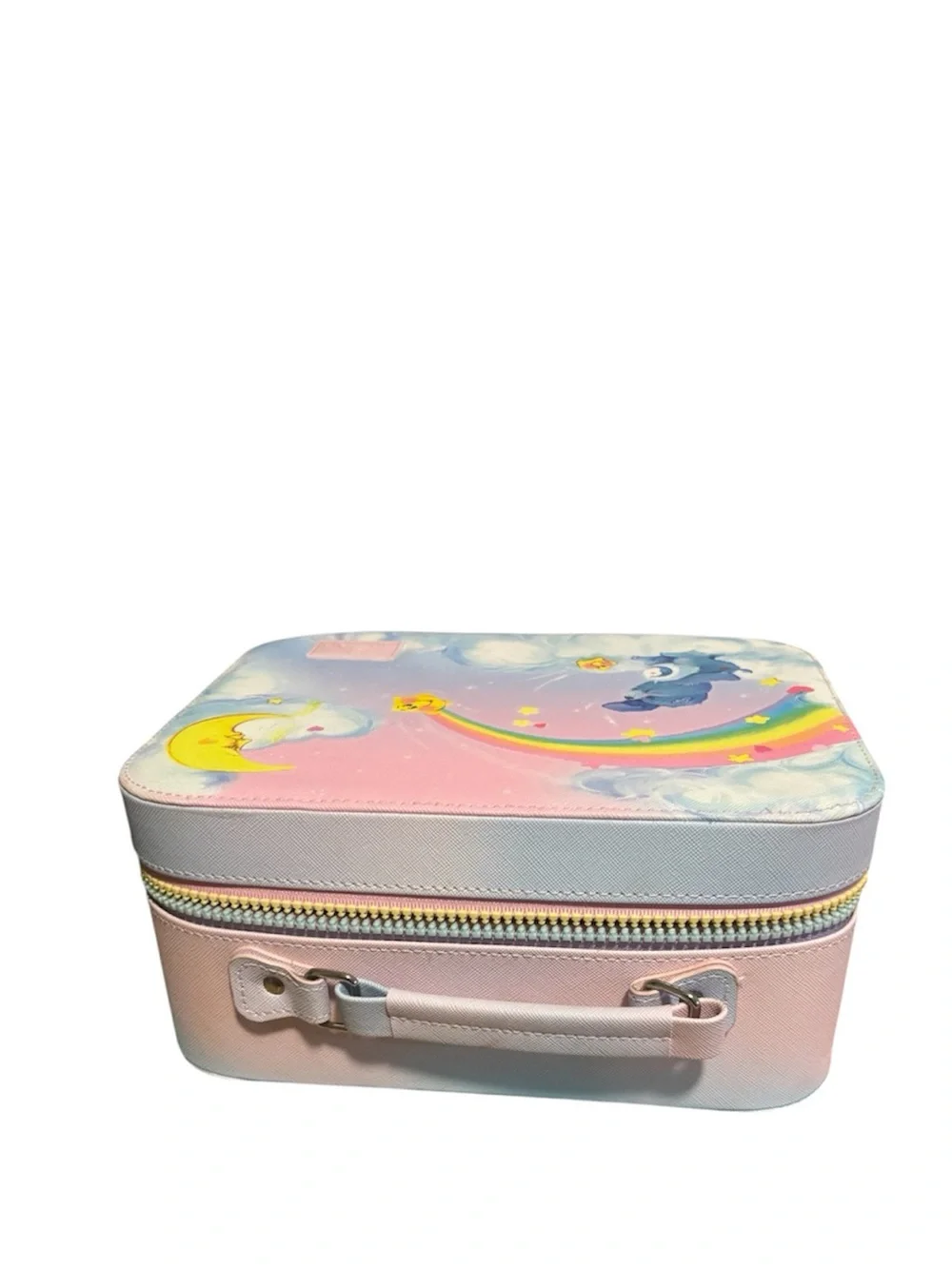 NWT Care Bears Rainbow Cloud Travel Case x The Crème Shop 5 pc Makeup Brush Set